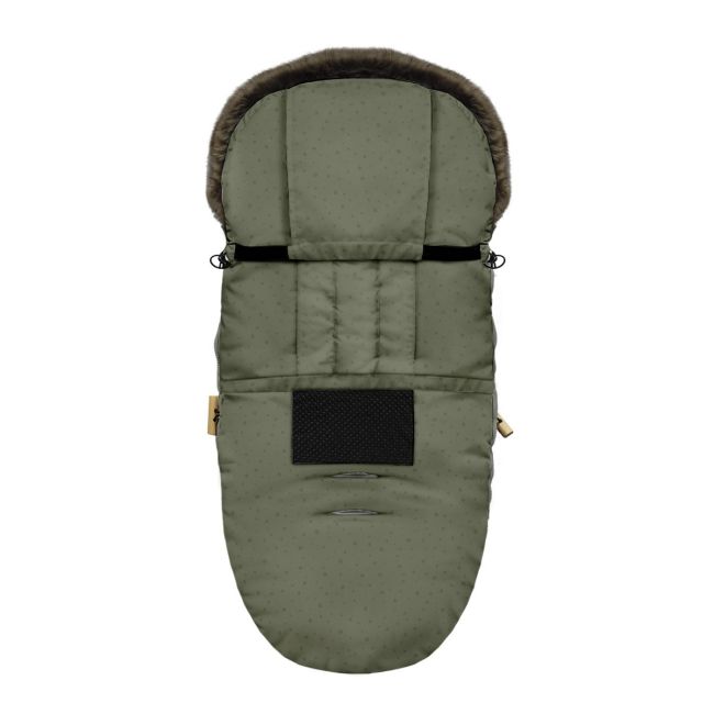 Sac De Dormit De Iarna Pentru Carucior Cu Centuri De Siguranta In 5 Puncte, Cu Blana Detasabila, Fermoare Laterale, Impermeabil Si Plus, Umplutura Fleece, 105x48cm, 0-36 Luni, Khaki Pjb80605303