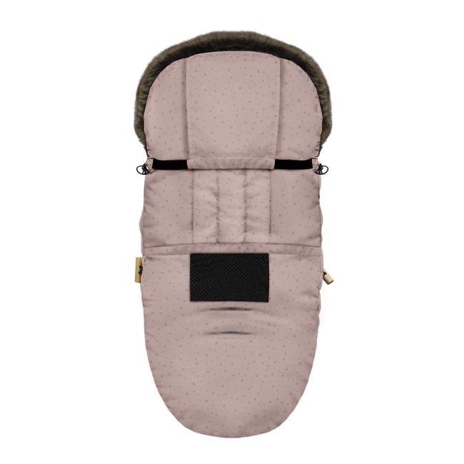 Sac De Dormit De Iarna Pentru Carucior Cu Centuri De Siguranta In 5 Puncte, Cu Blana Detasabila, Fermoare Laterale, Impermeabil Si Plus, Umplutura Fleece, 105x48cm, 0-36 Luni, Sepia Rose Pjb80605297