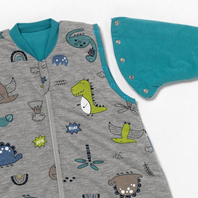 Sac de dormit cu picioruse si maneca lunga detasabila Dinosaur 70 cm + manseta 2.5 Tog BBXCJ900-25FSN