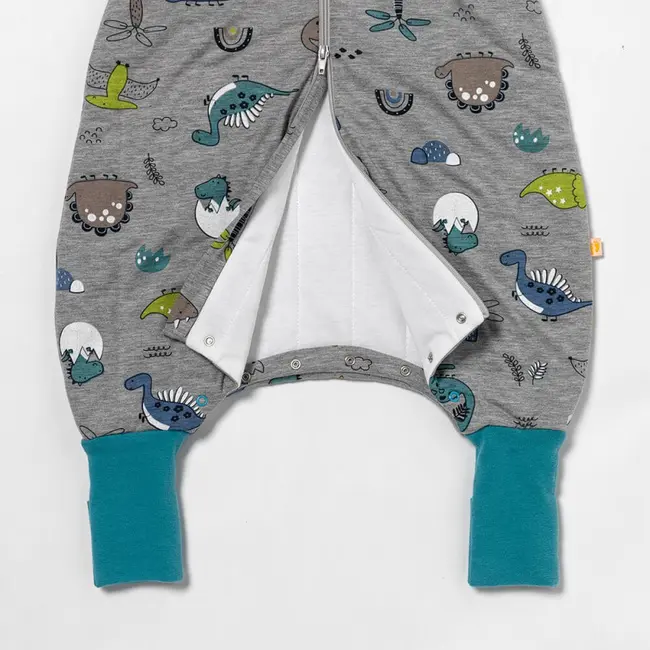 Sac de dormit cu picioruse si maneca lunga detasabila Dinosaur 80 cm + manseta 2.5 Tog BBXCJ901-25FSN