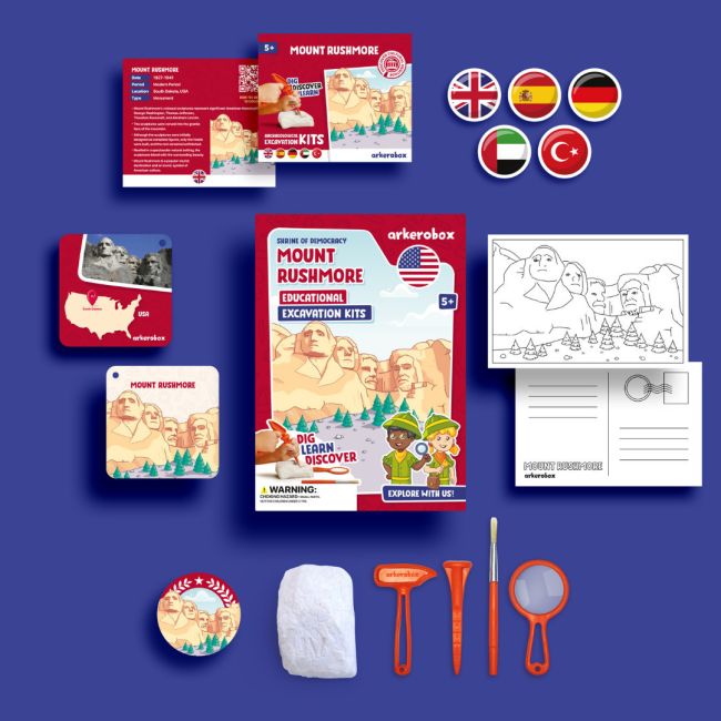 Arkerobox - Set arheologic educational si puzzle 3D, Mount Rushmore JEMARK2469