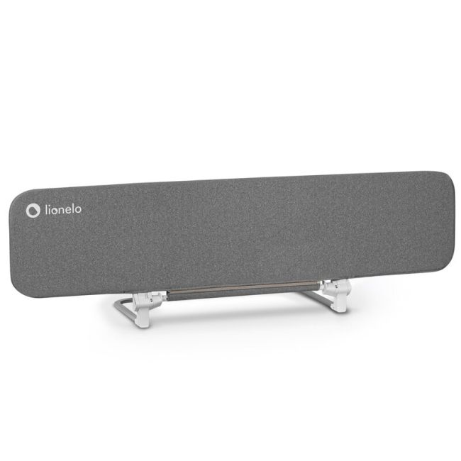 Bariera de protectie pentru pat, Lionelo, Lora XL, Pliabila, Sistem de blocare StandSafe, Geanta de transport inclusa, 150x46 cm, Conform cu BS 7972:2001+A1:2009, Gri BYNLO-LORA_XL_GREY_STONE