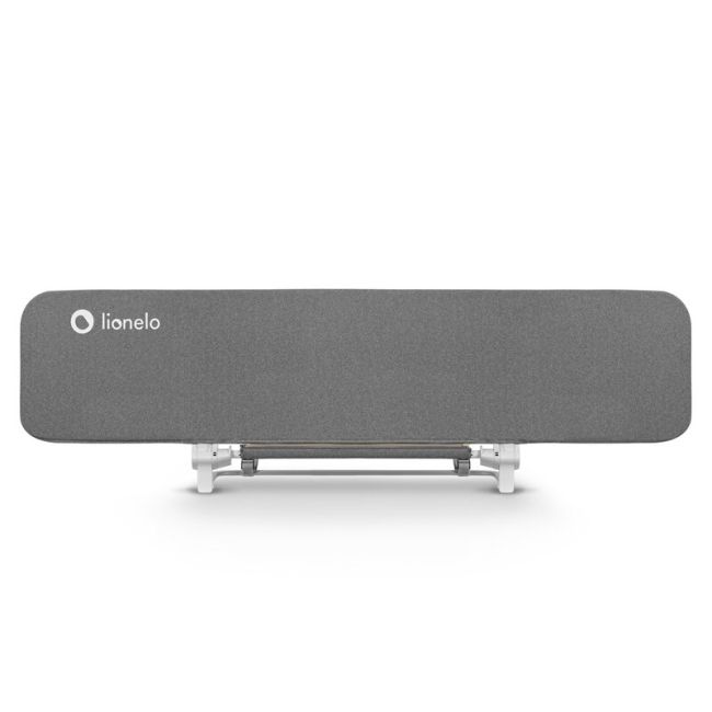 Bariera de protectie pentru pat, Lionelo, Lora XL, Pliabila, Sistem de blocare StandSafe, Geanta de transport inclusa, 150x46 cm, Conform cu BS 7972:2001+A1:2009, Gri BYNLO-LORA_XL_GREY_STONE