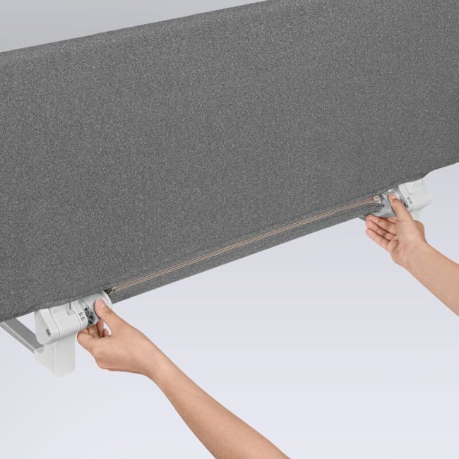 Bariera de protectie pentru pat, Lionelo, Lora XL, Pliabila, Sistem de blocare StandSafe, Geanta de transport inclusa, 150x46 cm, Conform cu BS 7972:2001+A1:2009, Gri BYNLO-LORA_XL_GREY_STONE