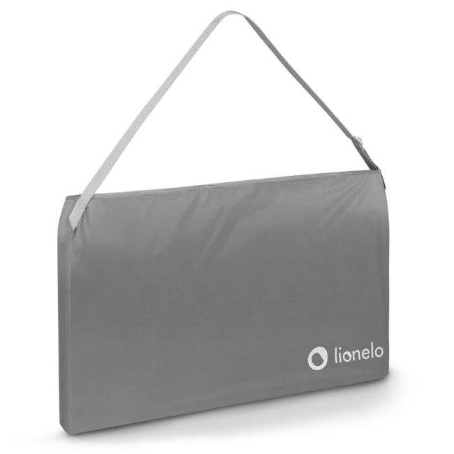 Bariera de protectie pentru pat, Lionelo, Lora XL, Pliabila, Sistem de blocare StandSafe, Geanta de transport inclusa, 150x46 cm, Conform cu BS 7972:2001+A1:2009, Gri BYNLO-LORA_XL_GREY_STONE