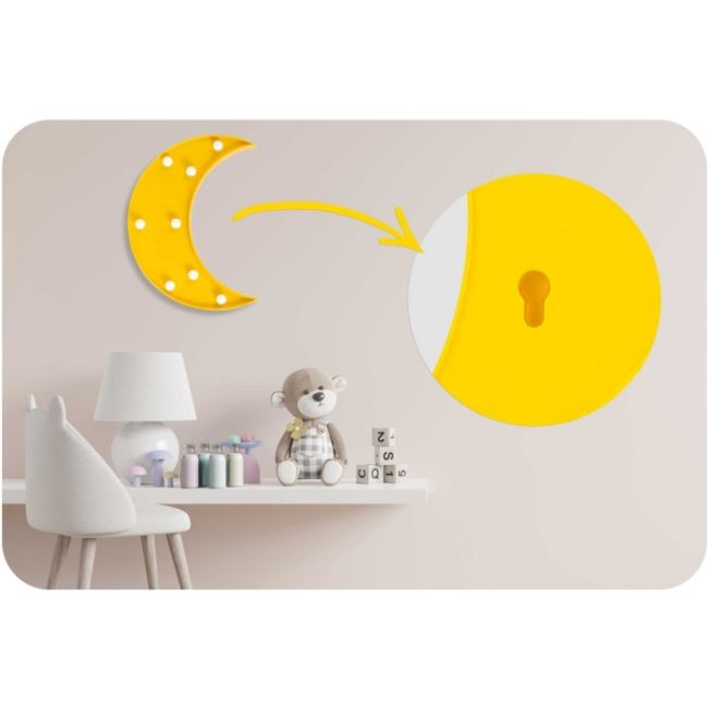 Lampa de veghe in forma de semiluna nukido 740920 - galben edeedi740920