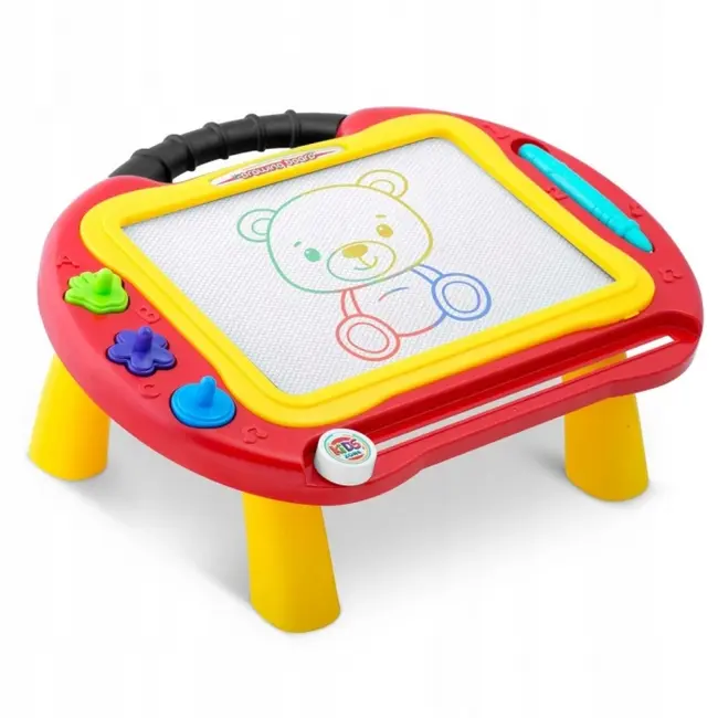 Masuta cu tabla magnetica pentru desenat cu accesorii incluse ricokids 772200 - rosu edeedi772200