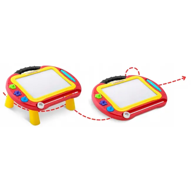 Masuta cu tabla magnetica pentru desenat cu accesorii incluse ricokids 772200 - rosu edeedi772200