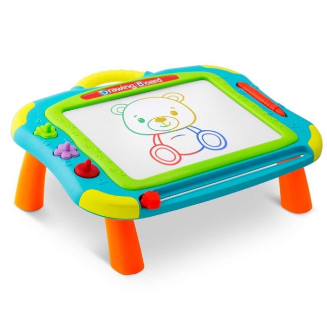 Masuta cu tabla magnetica pentru desenat cu accesorii incluse ricokids 772201 - albastru edeedi772201