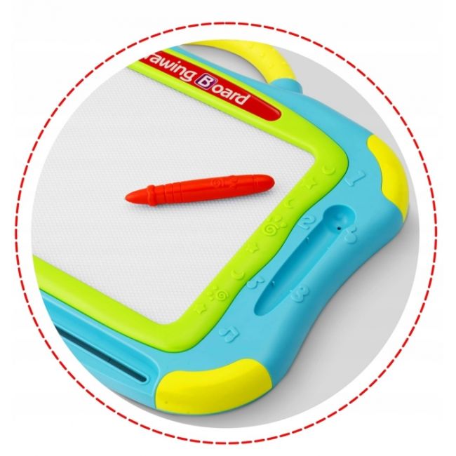 Masuta cu tabla magnetica pentru desenat cu accesorii incluse ricokids 772201 - albastru edeedi772201