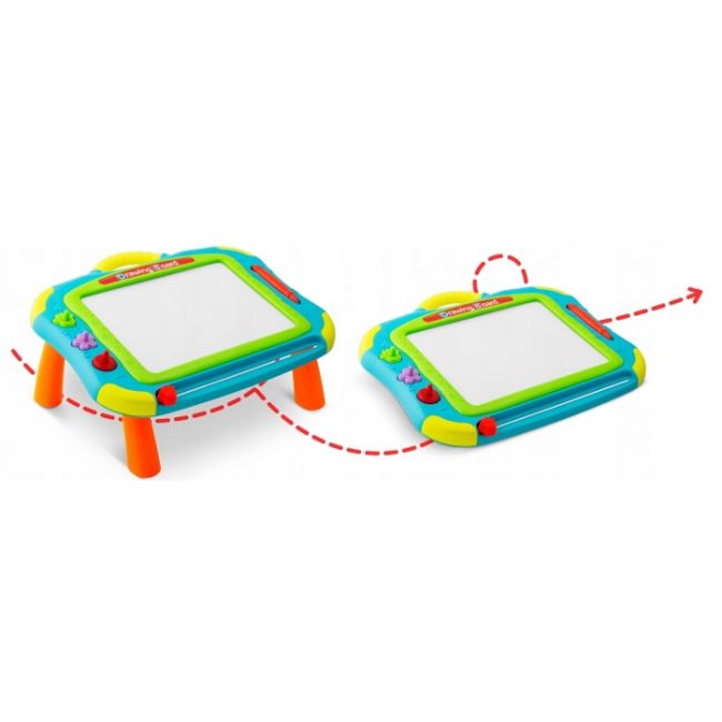 Masuta cu tabla magnetica pentru desenat cu accesorii incluse ricokids 772201 - albastru edeedi772201