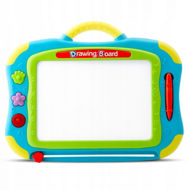 Masuta cu tabla magnetica pentru desenat cu accesorii incluse ricokids 772201 - albastru edeedi772201