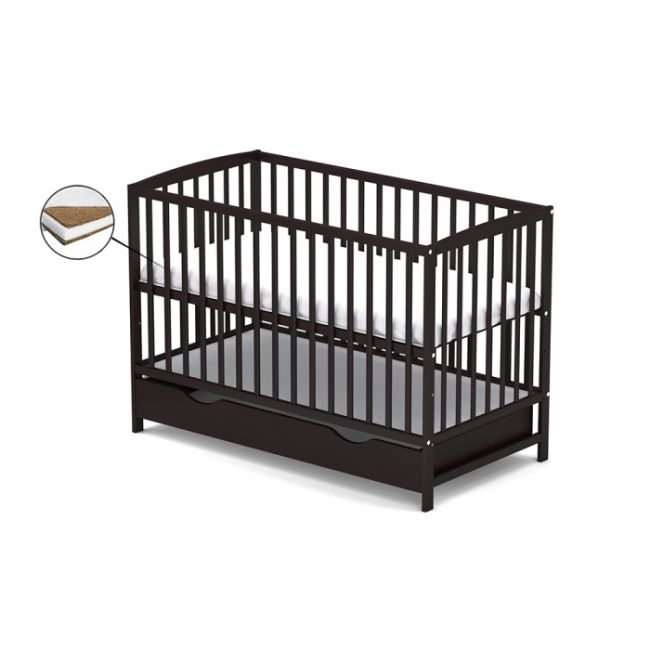 Patut cu sertar vessanti ares - wenge + saltea cocos 10 cm edeedipcsvaw_s10