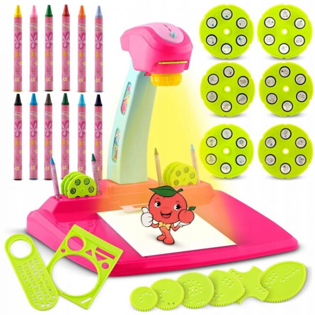Proiector pentru desene cu accesorii incluse ricokids 772000 - roz edeedi772000