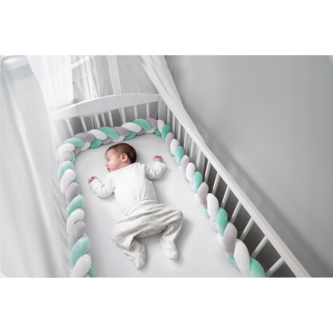 Protectie laterala pentru patut, impletita, 2 m, ricokids 722002 - mint edeedi722002