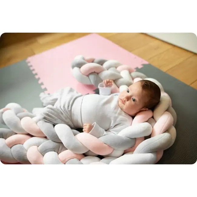 Protectie laterala pentru patut, impletita, 2 m, ricokids 722003 - roz edeedi722003