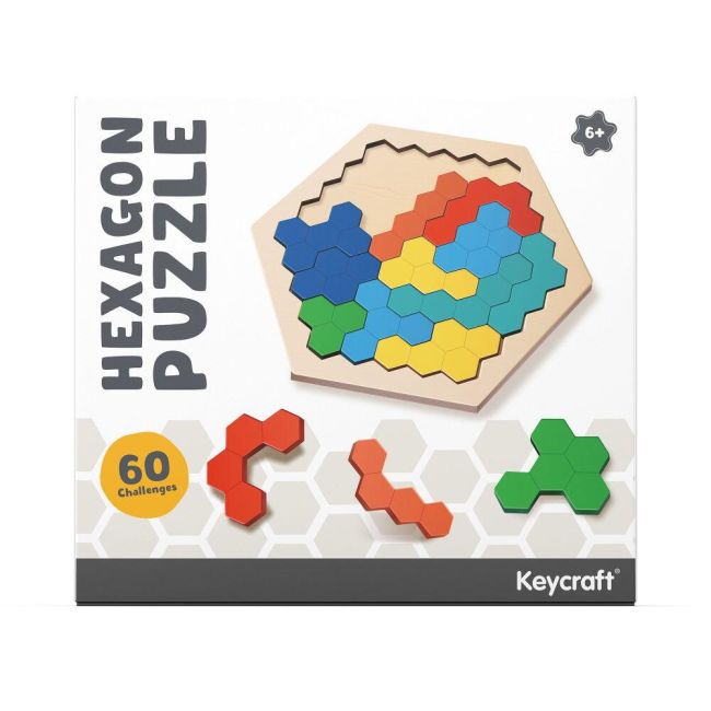 Puzzle din lemn - hexagon