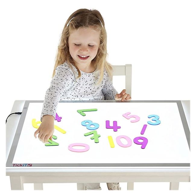 Set 14 numere translucide curcubeu pentru tablete si mese luminoase - oketik72421
