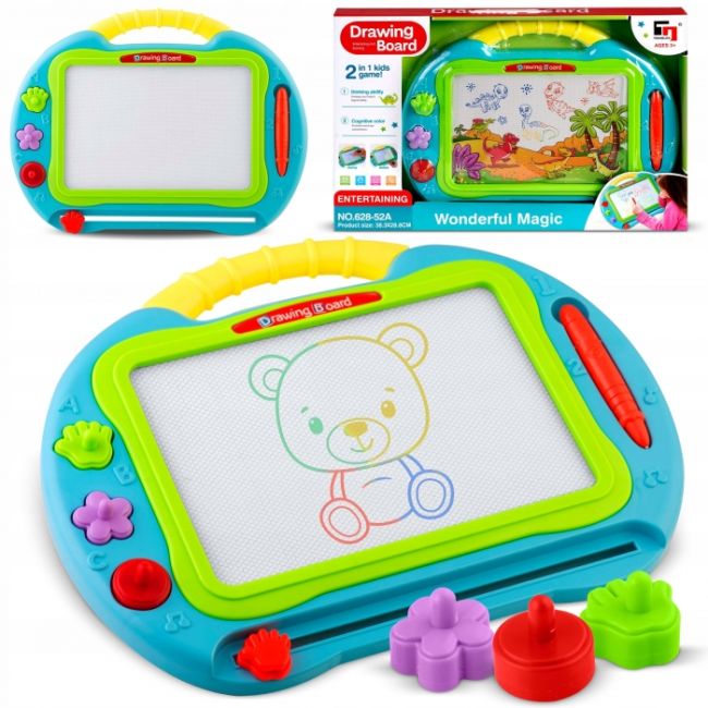 Tabla magnetica pentru desenat cu accesorii incluse ricokids 772100 - albastru edeedi772100