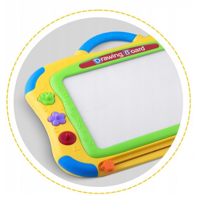 Tabla magnetica pentru desenat cu accesorii incluse ricokids 772101 - galben edeedi772101