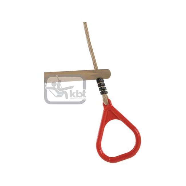Trapez din lemn cu inele din plastic pp10, rosu, 2,55 m kb220001001001