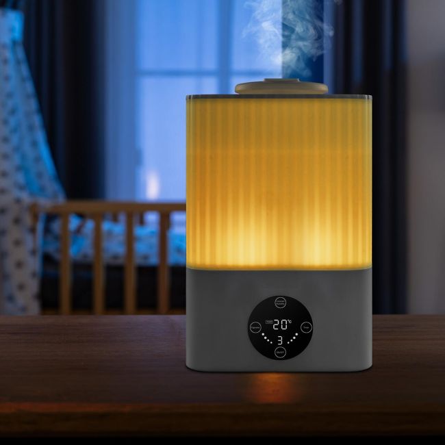 Umidificator ultrasunete cu automatizare si lumina de noapte,  telecomanda , afisaj temperatura si umiditate, temporizator, Reer 94060