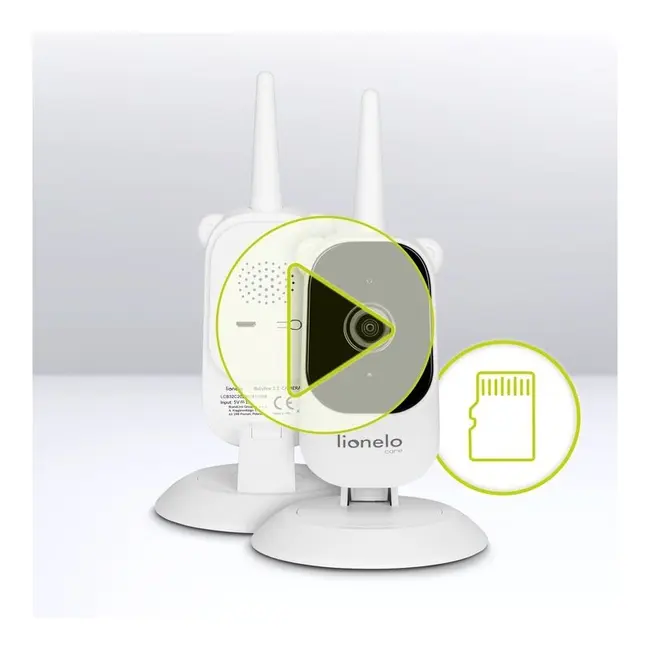 Video monitor, Lionelo, Babyline 3.2, Full HD, Comunicare bidirectionala, 2.8 inch, Cu sunete si mod de noapte, Cu 5 niveluri de detectare a sunetului, Alb BYNLOC-BABYLINE_3.2_WHITE