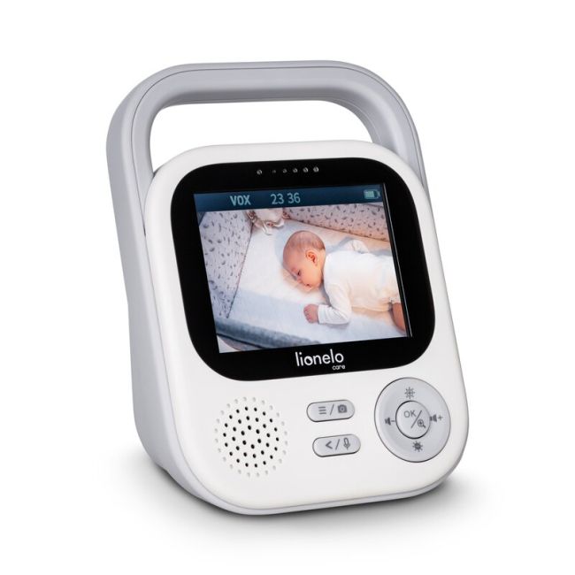 Video monitor, Lionelo, Babyline 3.2, Full HD, Comunicare bidirectionala, 2.8 inch, Cu sunete si mod de noapte, Cu 5 niveluri de detectare a sunetului, Alb BYNLOC-BABYLINE_3.2_WHITE