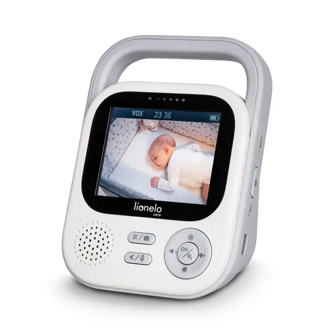 Video monitor, Lionelo, Babyline 3.2, Full HD, Comunicare bidirectionala, 2.8 inch, Cu sunete si mod de noapte, Cu 5 niveluri de detectare a sunetului, Alb BYNLOC-BABYLINE_3.2_WHITE