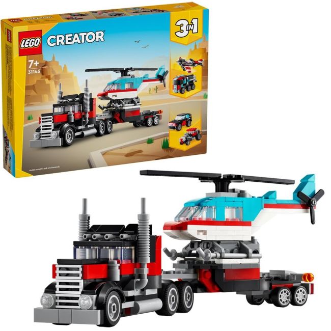 LEGO CREATOR 3IN1 CAMIONETA PLATFORMA CU ELICOPTER 31146 VIVLEGO31146
