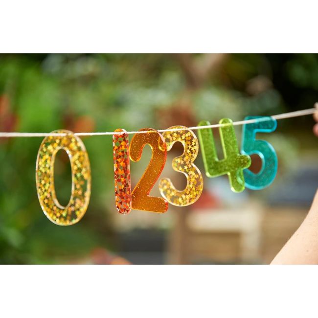 Set 14 numere translucide glitter pentru tablete si mese luminoase - oketik72431