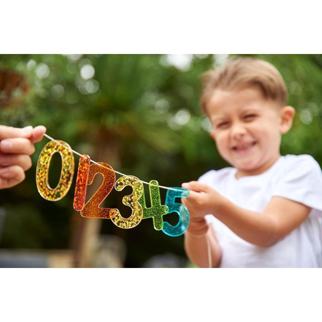 Set 14 numere translucide glitter pentru tablete si mese luminoase - oketik72431