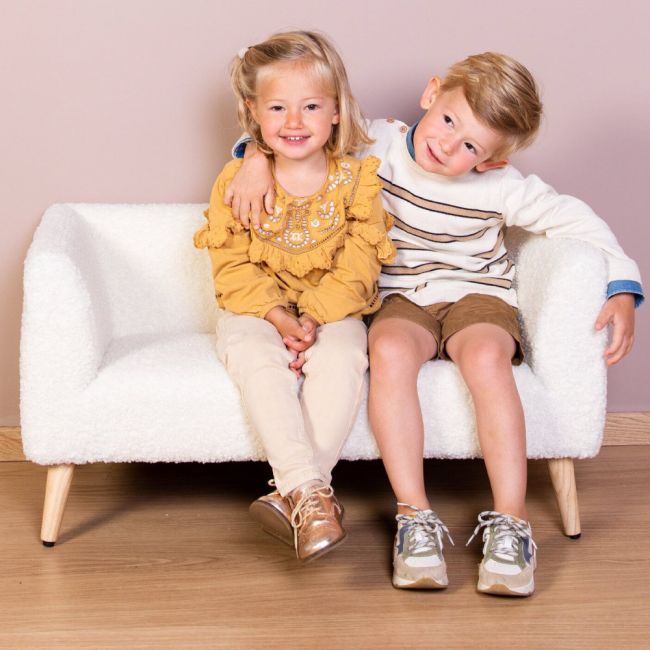 Canapea pentru copii Childhome Teddy Alb ERFCH-CHTBOW