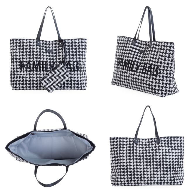 Geanta Childhome Family Bag Pied de Poule Negru ERFCH-CWFBPDP