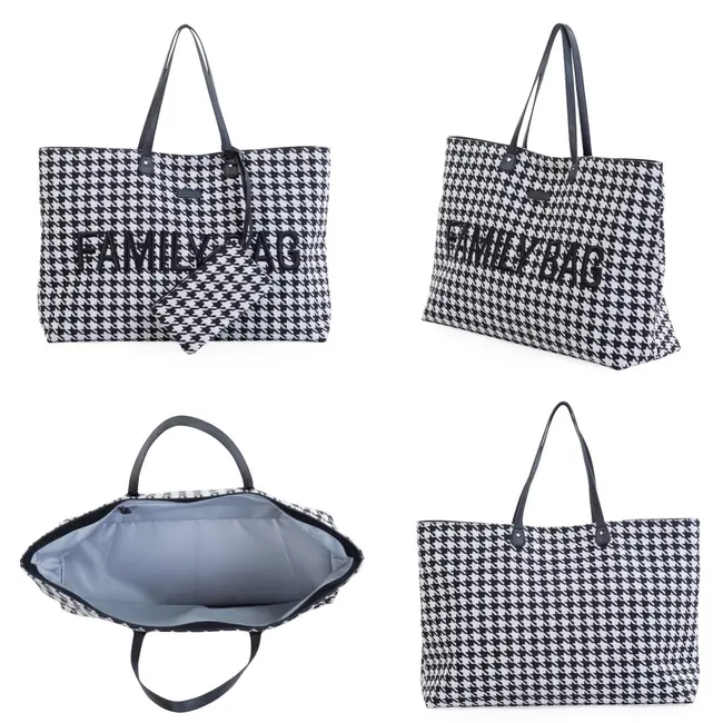 Geanta Childhome Family Bag Pied de Poule Negru ERFCH-CWFBPDP