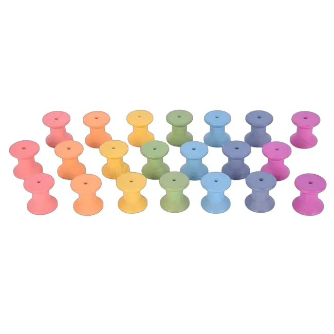 Set 21 mosoare colorate din lemn pentru activitati educative - oketik73975