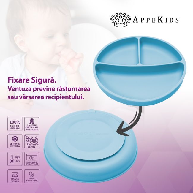 Set Diversificare, AppeKids, 100% Silicon, Basic - Bubble Beige KRTAK274933