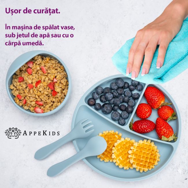 Set Diversificare, AppeKids, 100% Silicon, Basic - Bubble Beige KRTAK274933