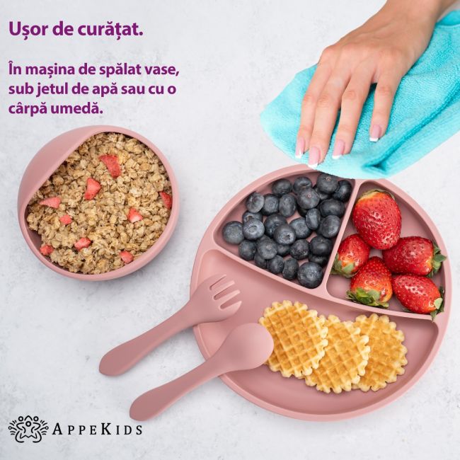 Set Diversificare, AppeKids, 100% Silicon, Basic - Old Rose KRTAK274926