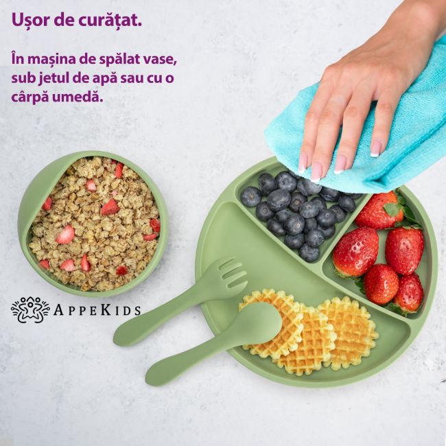 Set Diversificare, AppeKids, 100% Silicon, Basic - Raw Green KRTAK274940