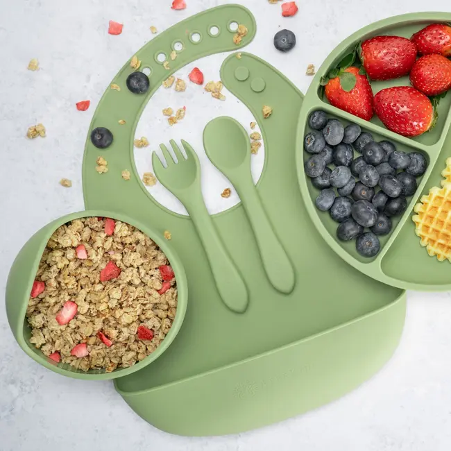 Set Diversificare, AppeKids, 100% Silicon, Classic - Raw Green KRTAK274995