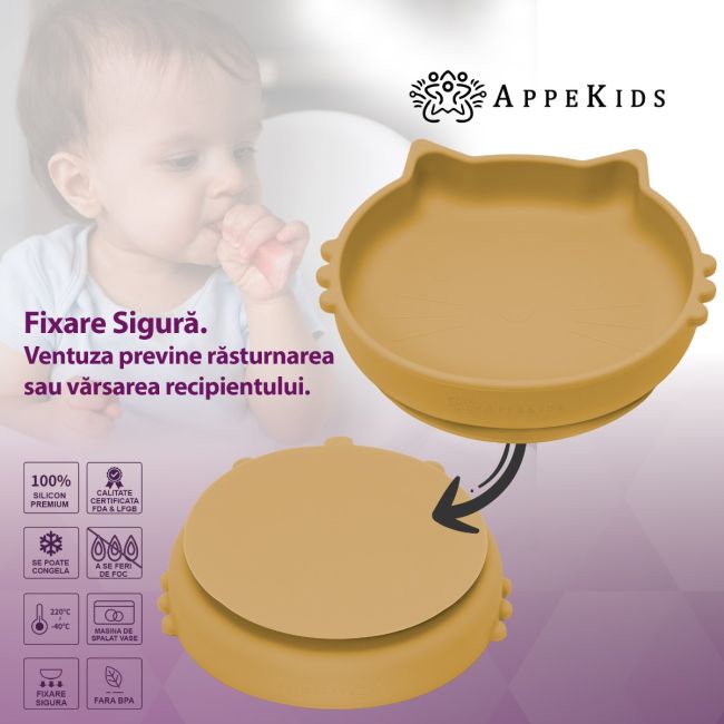 Set Diversificare, AppeKids, 100% Silicon, Kitty - Honey KRTAK275015