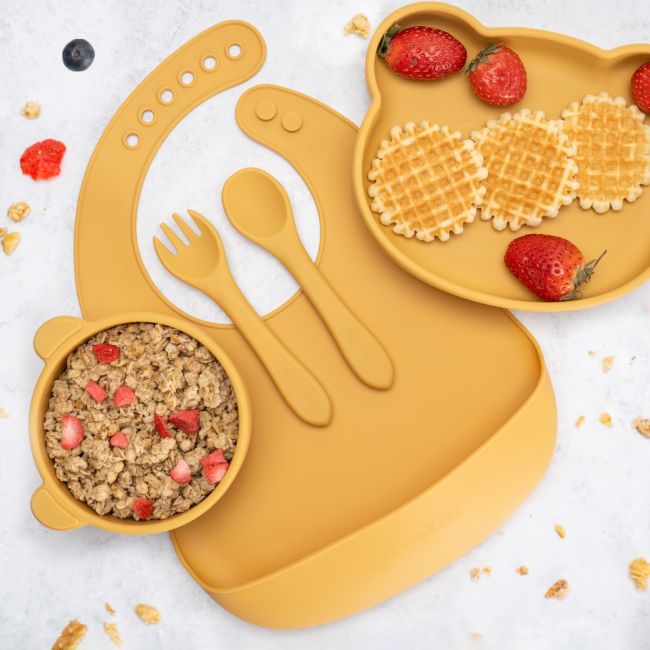 Set Diversificare, AppeKids, 100% Silicon, Panda - Honey KRTAK275060
