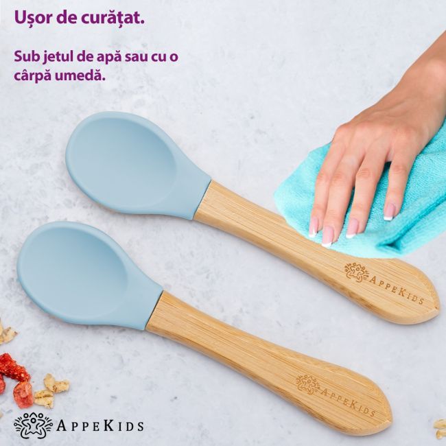 Set Lingurite din bambus, AppeKids - Aqua Blue KRTAK275688