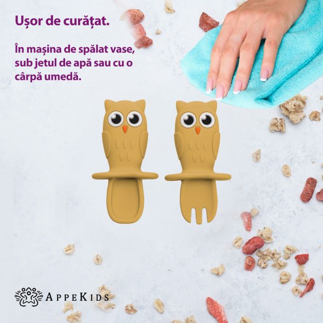 Set Tacamuri din silicon, AppeKids, OWL - Honey KRTAK275619