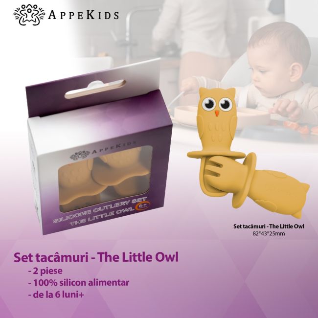 Set Tacamuri din silicon, AppeKids, OWL - Honey KRTAK275619