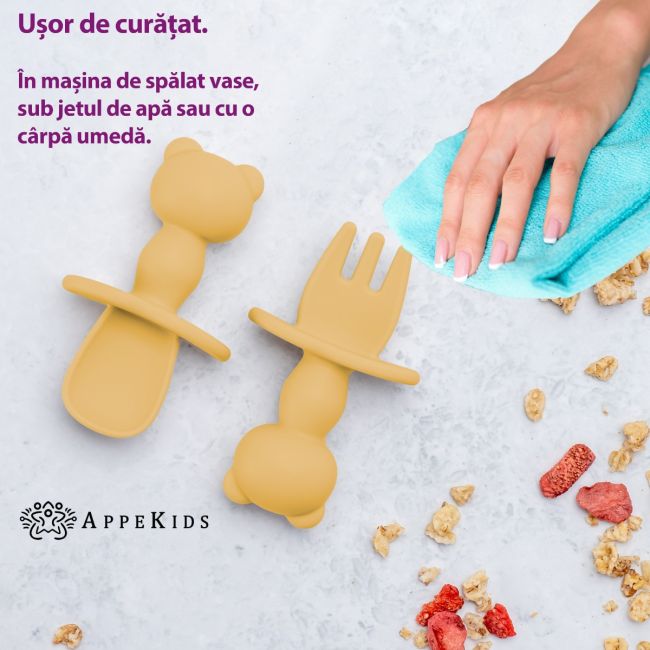 Set Tacamuri din silicon, AppeKids, The Little Bear - Honey KRTAK275565