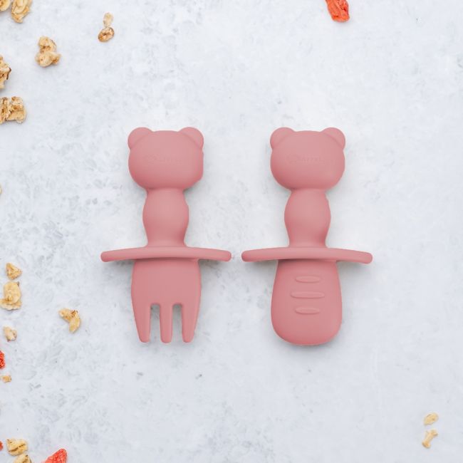 Set Tacamuri din silicon, AppeKids, The Little Bear - Old Rose KRTAK275572