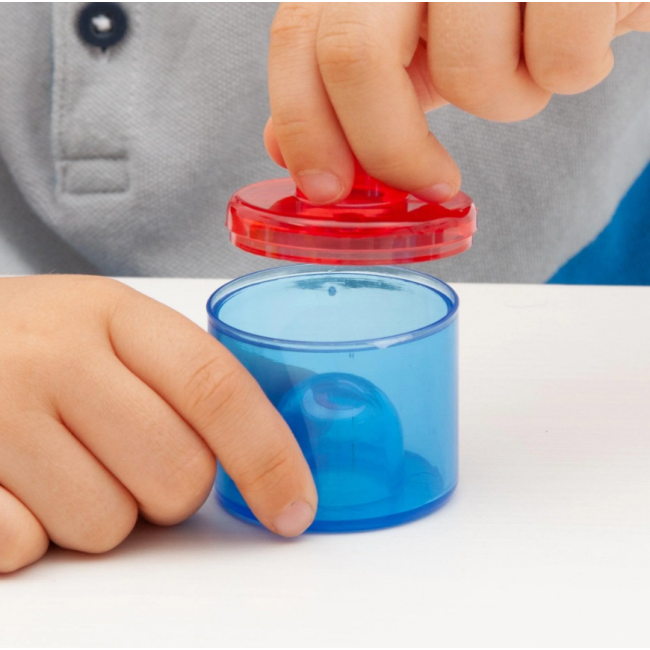 Set de 18 cutiute colorate cu capac, translucide, pentru activitati senzoriale - oketik73105