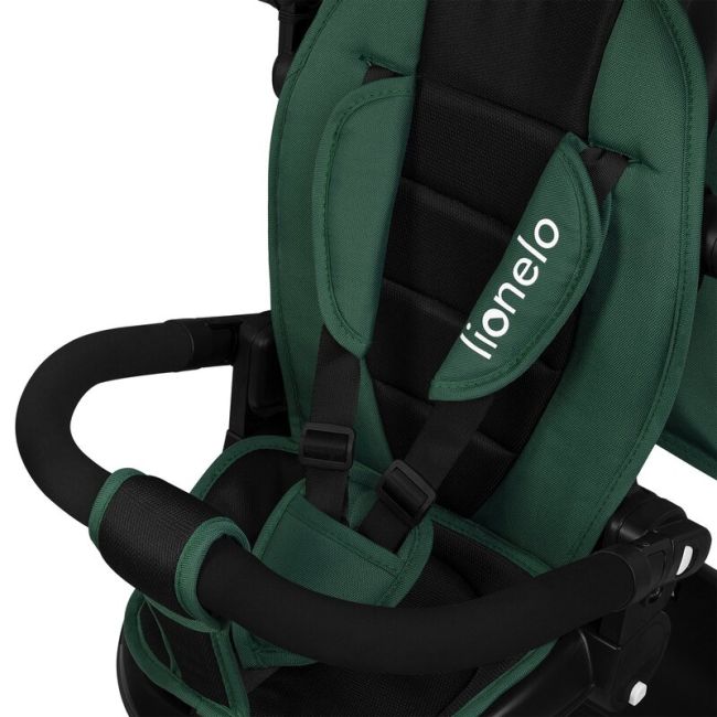 Tricicleta copii, Lionelo, Kori, Cu suport de picioare, Control al directiei, Scaun reversibil, Rotire 360 grade, Pliabila, Conform cu standardul european de securitate EN71, Verde BYNLO-KORI_GREEN_EMERALD